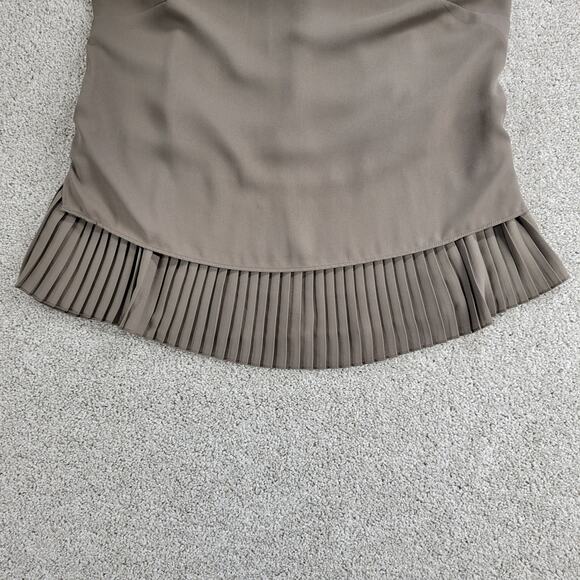 Banana Republic Womens Sleeveless Top Small Taupe Accordion Pleat-Hem Layered - Picture 6 of 12